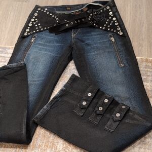 Parasuco Black and Blue  Jeans with Studded Details